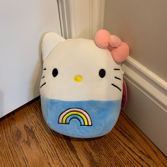 Kellytoy | Toys | Squishmallow 8 Rainbow Hello Kitty With Pink Bow ...